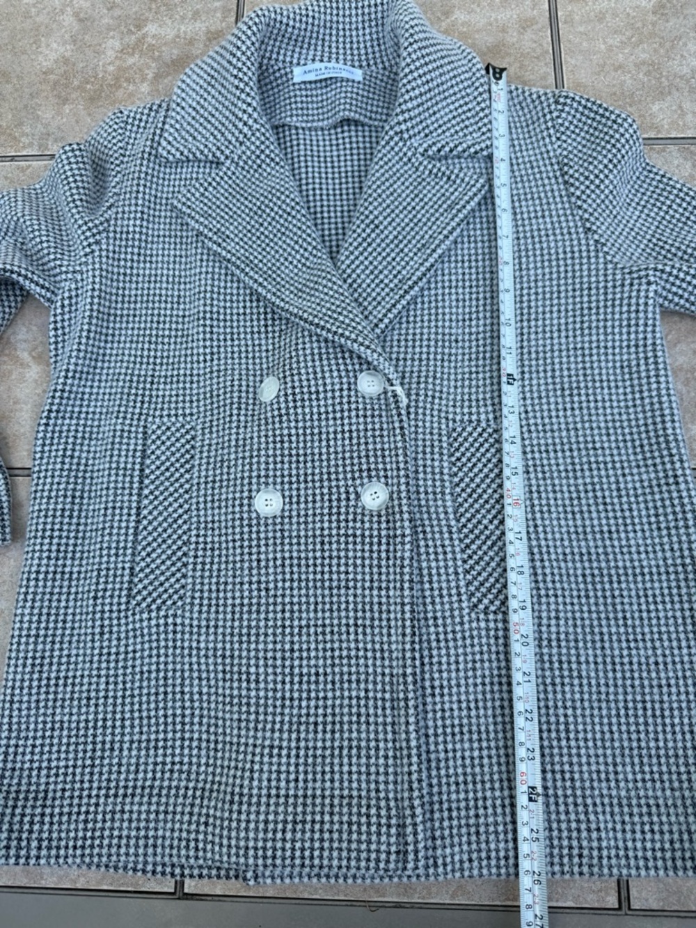 Amina Rubinacci houndstooth double-breasted jacket made in Italy - Picture 16 of 16